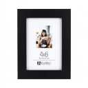 Malden International Designs Black Wood Picture Frame – 4x6 Tabletop & Wall Mounting Photo Frame, Modern Wooden Grain Display for Home & Office Decor