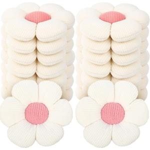 Beeveer 10 Pcs Cute Flower Pillow 15.75 Inch Flower Plush Throw Pillow Aesthetic Decorative Seating Cushion for Spring Back to School First Day of School Sofa Couch Bed Decor(Monochrome,White)