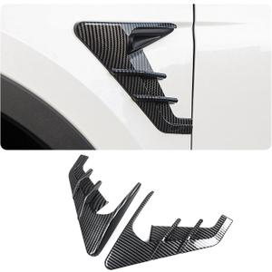 Side Fender Camera Cover Trim Compatible with 2017-2023 Model 3/2019-2024 Model Y, Side Markers Turn Signal Cover, Side Camera Protector Turn Signal Markers (Glossy Carbon Fiber Pattern)