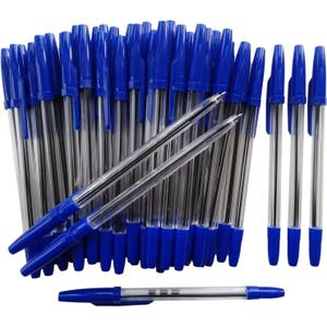 50 Pcs Ballpoint Pens Bulk,1.0 mm Medium Point-Blue Ink,Smooth Writing,Ball Point Pen Blue Office Pens,School Hotel Office Supplies.(blue pen 50)