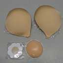 Invisible Strapless Sticky Bra Push up for Women, Ultra Adhesive Bra for Backless Dress, Cleavage Bra Lift Novelty Bras (B Cup, Light Beige)