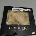 FESHFEN Large Messy Bun Hair Piece - Wavy Synthetic Chignon Scrunchies Elastic Ponytail Hair Extensions Thick Hairpieces for Women, Champagne Blonde 1.94oz