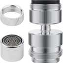 Hibbent Faucet to Garden Hose Adapter Kit, Sink Hose Attachment Faucet Adapter to Garden Hose 360-degree Swivel with Removable Faucet Aerator Garden Hose Sink Adapter - Chrome Finished