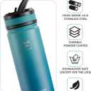 Fanhaw 18 Oz Kids Insulated Water Bottle with Straw Lid Stainless Steel Double Wall Vacuum, Leak-Proof, BPA-Free Water Bottles for School Boys & Girls(Green Blue)