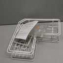 YASONIC Corner Shower Caddy, 5-Pack Adhesive Rustproof Stainless Steel Shower Organizer with Soap Holder, No Drilling Shower Shelf for Inside Shower, Dorm, Renters, White