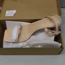 CELLENZ Strappy Women High Heels: 3.4 Inch Sexy Wide Heel Sandals, Square Open Toe Heeled, Comfortable Prom Party Wedding Shoes, Size 9.5