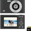 Digital Pocket Camera with 16X Zoom, 64GB Memory, FHD 1080P, Anti Shake - Compact Small Camera Gift for Boys Girls Kids (Black)