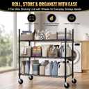 3 Tier Metal Shelving Unit with Wheels, Heavy Duty Garage Storage Shelves