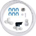 Aquasure Ice Maker Water Line Kit with Shut-Off Valve, 25’ Food Grade 1/ 4" Tubing, Quick Connect Fittings, Secure Locking Clips, Leak Free Design, US Customer Support