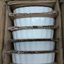 ONTUBE Small Ramekins -Porcelain Oval Shape Ramekins for Creme Brulee Dishes, Dipping Sauces, Baking Pudding Cups, Souffle Dish, Oven Safe, Set of 6, White