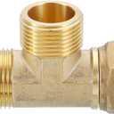 uxcell Brass Tee Swivel Pipe Fitting, G3/4" (Female x Male x Male) 3 Way T-Connector Fitting Coupler for Air Conditioner Refrigeration Plumbing, 1pcs