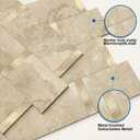 Matte Kitchen Subway Tile Peel and Stick Backsplash Self-Adhesive Bathroom Wall Tiles Waterproof 3D Metal and Marble Mosaic Panels Heat Resistant Fireplace(Rust Beige 10Tiles)