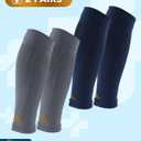 Doctor's Select 2 Pairs Copper Calf Compression Sleeve - Leg Compression Sleeves for Women & Men, Shin Splint Relief (Large-X-Large)