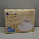 Shell Baby Play Mat, Play Mat for Babies 0-6 6-12 Months, Tummy Time Mat w 6 Detachable Toys, Enlarged Infant Activity Mat for Sensory & Motor Skill Development Boho Ocean Theme Baby Play Gym (White)