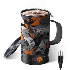 Joulle Kettle Pot, Portable Electric Kettle for Car and Truck, 500 W Small Travel Water Boiler, Non-propane Outdoor Electric Camping Stove, Camping Cooking Gear for Ev, Ov, Rv Trip
