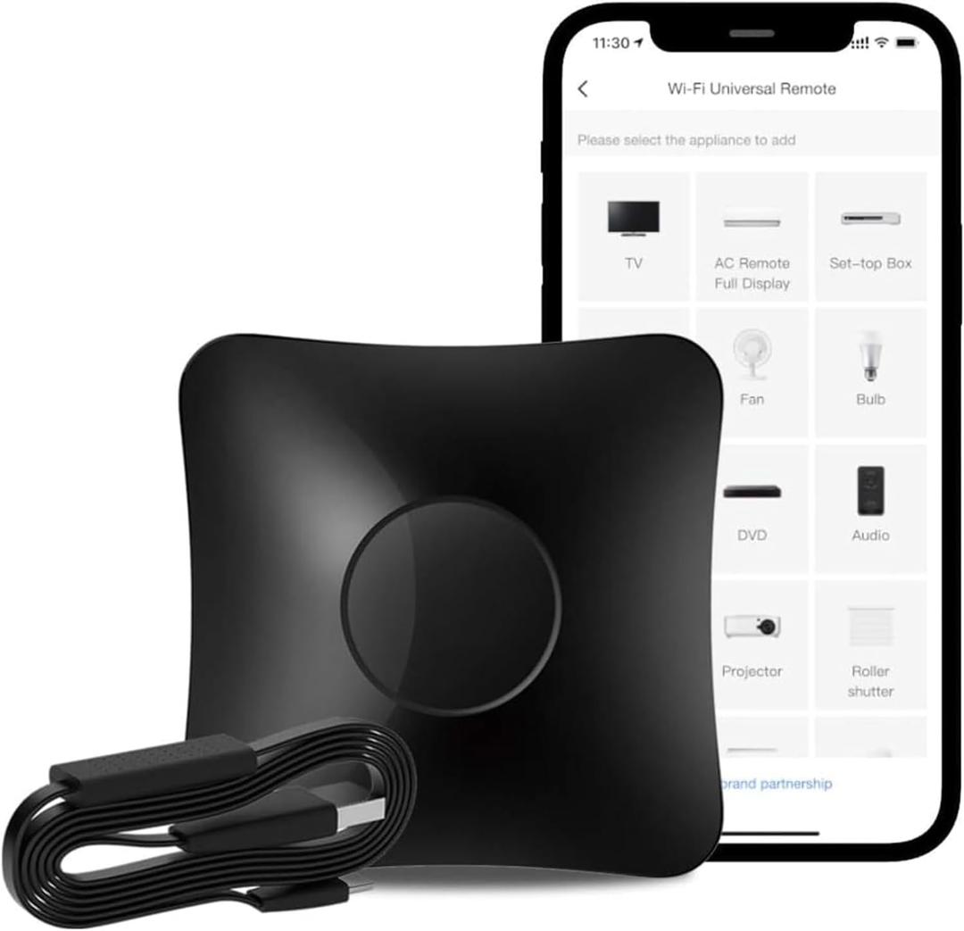 RM4 Pro IR Universal Remote Control BroadLink, All-in-One Hub, Code Learning Function, TV, STB, Air Conditioning, Curtain Motor Compatible with Alexa. (2.4GHz Wi-Fi Only)