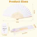 110 Pack White Paper Fans Bulk Bamboo Folding Handheld Fans for Wedding Guests with Thank You Tags & Organza Bags, Party Favors for Bridal Dancing, Summer, Home Decor & DIY Supplies