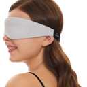 ALASKA BEAR Sleep Mask for Side Sleepers Patented Design, Cup-Shaped and Extra-Soft, 100 Blackout Eye Mask Shades Cover for Men and Women Home or Travel, Machine Washable, Pale Grey