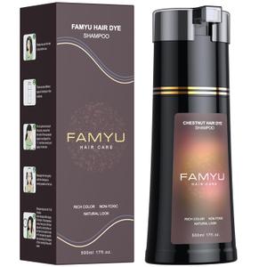 Hair Dye Shampoo, Hair Color Shampoo for Women and Men, Long-Lasting Hair Dye Herbal Ingredient Shampoos for Grey Hair Coverage 17oz（Chestnut Brown）
