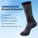 Wool Socks for Men & Women - Thermal Boot Socks, Moisture-Wicking & Breathable, 3-Pack (Black)