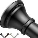 Black Shower Curtain Rods, 18-72 Inches, Rust Resistance, Adjustable Tension Rod with Durable Spring, No Drilling, Use for Bathroom, Bedroom, Kitchen, Balcony, Home