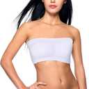 SATINIOR 4 Pieces Women Seamless Bandeau Bra Strapless Bralette Padded Tube Top Bra (S)