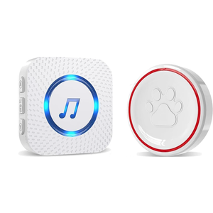 ChunHee Dog Door Bells, Smart Dog Doorbells for Dogs Potty Training to Ring to Go Outside Wireless, Dog Bells for Doggy to Go Potty Train with 55 Chimes, Adjustable 0-110db, 1 Dog Buttons