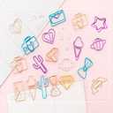 100 pcs Cute Paper Clips, BOSOIRSOU Metal Bookmark Folder Pin Memo Clamp Planner Clip for Pagination Organize Document Organizing Office Supplies School Student