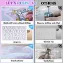 LET'S RESIN Large Alphabet Mold with Hole, Reversed Alphabet Letter Resin Molds Silicone with 30 Jump Rings, 30 Key Rings, Epoxy Molds for Keychain Making(15.3"X8.9")