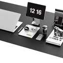 YSAGi Non-Slip Leather Desk Pad XL Size, Waterproof Laptop Computer Desk Keyboard Mat, Table Protector Blotter Mat, Large Mouse Pad for Office/Work/Home/Decor(Black, 47.2" x 23.6")-No Band