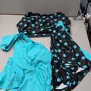 HUSKARY 3 Piece Tankini Swimsuits for Women Swim Tank Top with Bra and High Waist Boy Shorts with Pockets (Medium, Lake Green Polka Dots)