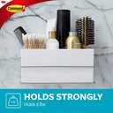 Command Wall and Cabinet Organizer, Holds up to 6 lb, 9.5" x 4.4" x 4.4", Satin Nickel, 1 Bathroom Organizer with 4 Water Resistant Strips Damage Free Storage for Toothbrush, Lotion, Facial Cleanser