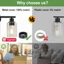 4-Light Bathroom Light Fixtures, Matte Black Modern Vanity Lights Over Mirror with Clear Glass Shade, Bathroom Wall Lamp for Mirror Kitchen Living Room Hallway Cabinet Porch Bedroom Reading room