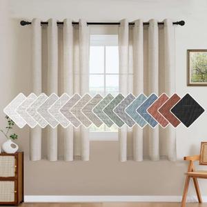 H.VERSAILTEX Luxurious Natural Linen Curtains - 2 Pieces - Total Size 104 Inch Wide (52 Inch Each Panel) - Light Filtering Solid Drapes for Window Grommet Top (Set of 2, 52 by 63Inch, Angora)
