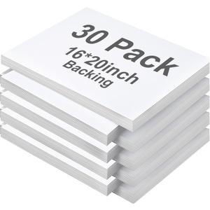 FunooFuno 30 Pack 16x20 White Backing Boards, Acid-Free Uncut Mat Boards for Picture Frame, 4-ply Thickness Both Sides Cardboard Full Sheet for Photos, Pictures, Prints, Painting, Art & Craft DIY