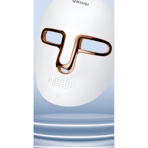 SDKWDH Red Light Photon Facial Mask, Wireless Rechargeable & Ergonomic Design with NIR, Portable for Home & Travel, Gold