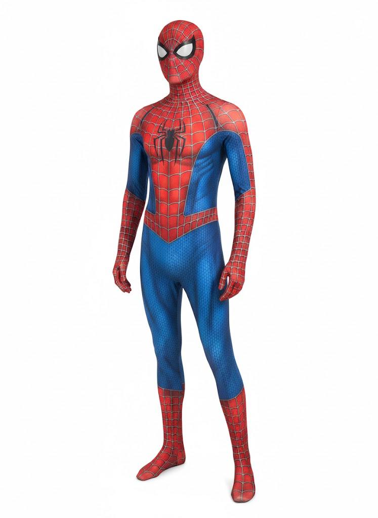 Spiderman Super Hero Costume Bodysuit  Thigh Web Cosplay Youth Boys Size 190 
