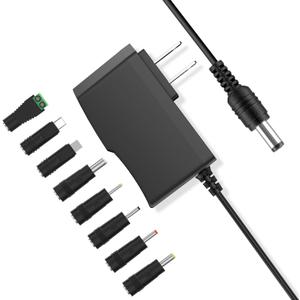 5V 2A Power Adapter Waysse 5V Power Supply with 8 DC Plug Tips 10W AC/DC 5v Power Cord AC 100V-240V to DC 5 Volt 1Amp 0.5A Replacement Charger Cord for TV Box Monitor Scanner