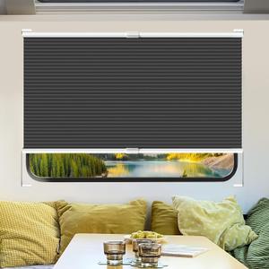 LazBlinds RV Blinds, Top Down Bottom Up (TDBU) RV Blinds Cellular Shades, RV Blinds Pleated Shades, RV Window Shades for Camper Travel Trailers, 26" W x 24" L, Black