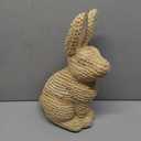 16 Inches Cornhusk Woven Bunny Easter Decor Spring Easter Woven Bunny Rabbit Collection Crafts Without Bow Decorations Rabbit Figurine Ornaments for Spring Home Kitchen Farmhouse Decor Centerpiece
