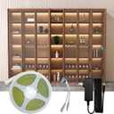 HAMRVL Natural White COB LED Strip Lights,16.4ft 4000K DC12V Dimmable LED Light Strip with 1600 LEDs, Touch Dimmer,12V Adapter, Flexible Super Bright Indoor COB LED Lights for Living Room, Shelf, Cabinet