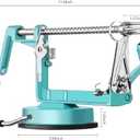Apple Peeler Corer, Long lasting Chrome Cast Magnesium Alloy Apple Peeler Slicer Corer with Stainless Steel Blades and Powerful Suction Base for Apples and Potato(Blue) (Teal)