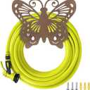 Garden Hose Holder Wall Mount Stainless Steel Heavy Duty Wall-Mounted Decorative Hose Hanger with Butterfly Design, Rustproof Water Hose Rack, Patio (Bronze)
