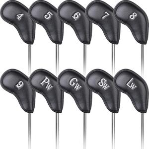 CRAFTSMAN GOLF 12pcs or 1pc Thick Synthetic Leather Golf Iron Head Covers Set Headcover Fit All Brands Callaway Ping Taylormade Cobra Etc.