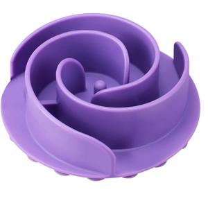 Slow Feeder Dog Bowls Insert, Bestalk Soft Silicone Slow Eating Feeder Insert with Suction Cups for Small, Medium and Large Dogs, Fit into Basic and Elevated Bowls (Purple)