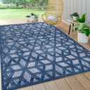 JONATHAN Y Neutral Geometric Indoor Outdoor Area Rug 3X5 Navy, Talaia for Backyard, Patio, Porch, Easy-Cleaning, High Traffic, Pet-Friendly, Non-Shedding (IBZ102B-3)