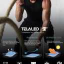 TELALEO 5 Pack Men's Athletic Compression Shirts Sleeveless Workout Tank Top Sports Base Layer Running Basketball