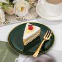 Festiva 200Pcs Green Dessert Plates 6.3" with Plastic Forks 5"- Small Disposable Plates- Dessert/Cake/Appetizer Plastic Plates include 100Plates 100Forks for Birthday Party& St.Patrick's Day & Easter