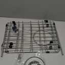 Stainless Steel Sink Protector 28-7/8" x 14-3/8" with Rear Drain, Metal Sink Rack for Bottom of Sink, Kitchen Sink Grate and Sink Protectors with Sink Strainer (28-7/8" x 14-3/8" - Rear Drain)