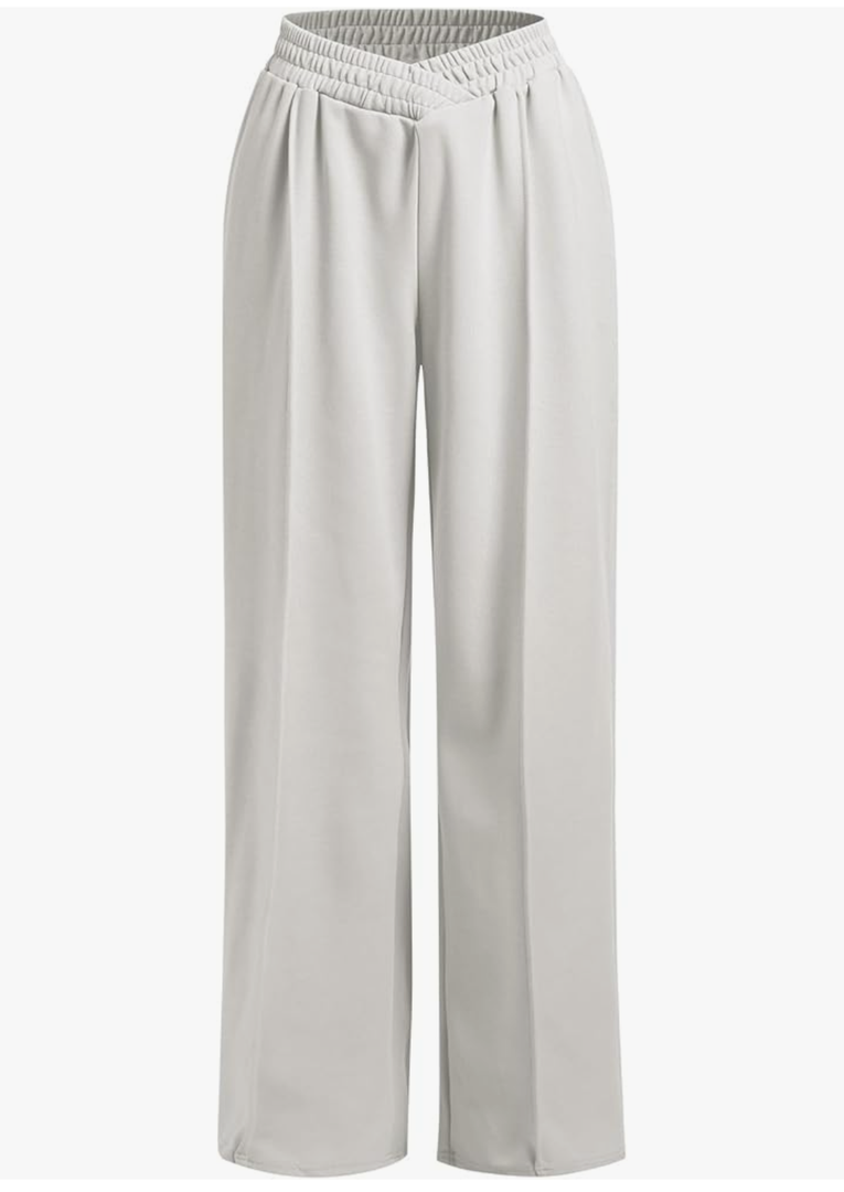 ODIZLI Women's High Waist Wide Leg Pants Casual Trousers Sweatpants Lounge Wear Fashion S